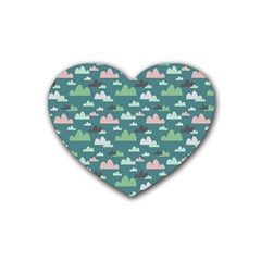 Llama Clouds  Rubber Heart Coaster (4 Pack) by ConteMonfrey