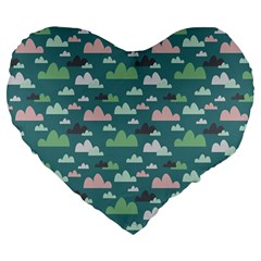 Llama Clouds  Large 19  Premium Heart Shape Cushions by ConteMonfrey