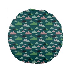 Llama Clouds  Standard 15  Premium Flano Round Cushions by ConteMonfrey