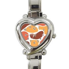 Geometric Pastel Bricks Heart Italian Charm Watch by ConteMonfrey