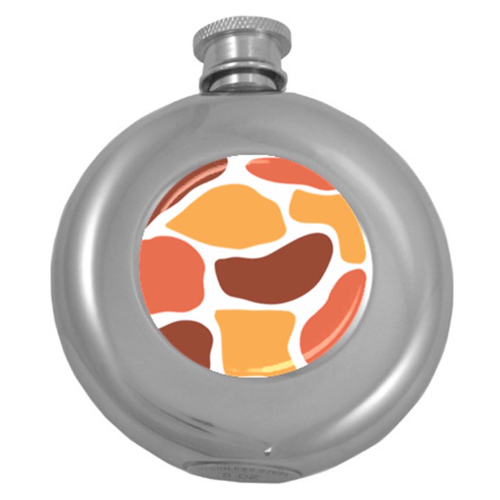 Geometric Pastel Bricks Round Hip Flask (5 oz)