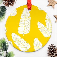 Yellow Banana Leaves Ornament (round) by ConteMonfrey