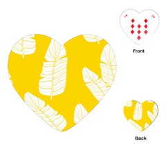 Yellow Banana Leaves Playing Cards Single Design (heart) by ConteMonfrey