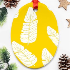 Yellow Banana Leaves Oval Ornament (two Sides) by ConteMonfrey