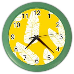 Yellow Banana Leaves Color Wall Clock by ConteMonfrey