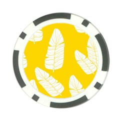 Yellow Banana Leaves Poker Chip Card Guard by ConteMonfrey