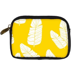 Yellow Banana Leaves Digital Camera Leather Case by ConteMonfrey