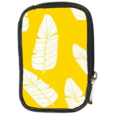 Yellow Banana Leaves Compact Camera Leather Case by ConteMonfrey