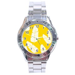 Yellow Banana Leaves Stainless Steel Analogue Watch by ConteMonfrey