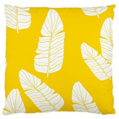 Yellow Banana Leaves Large Cushion Case (one Side) by ConteMonfrey