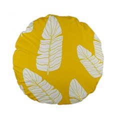 Yellow Banana Leaves Standard 15  Premium Round Cushions by ConteMonfrey