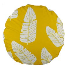 Yellow Banana Leaves Large 18  Premium Round Cushions by ConteMonfrey