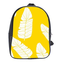 Yellow Banana Leaves School Bag (xl) by ConteMonfrey