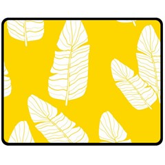 Yellow Banana Leaves Double Sided Fleece Blanket (medium)  by ConteMonfrey