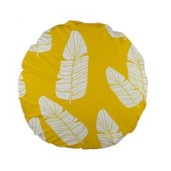 Yellow Banana Leaves Standard 15  Premium Flano Round Cushions by ConteMonfrey