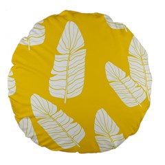 Yellow Banana Leaves Large 18  Premium Flano Round Cushions by ConteMonfrey