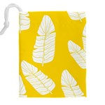 Yellow Banana Leaves Drawstring Pouch (5XL) Back