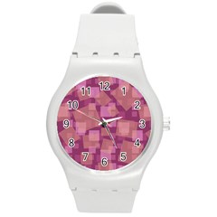 Abstract Art Background Pattern Texture Design Round Plastic Sport Watch (m) by danenraven