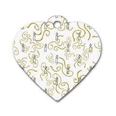 Illustration Candles Candle Fire Light Ceremonial Dog Tag Heart (two Sides) by danenraven