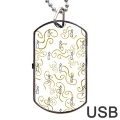 Illustration Candles Candle Fire Light Ceremonial Dog Tag Usb Flash (two Sides) by danenraven