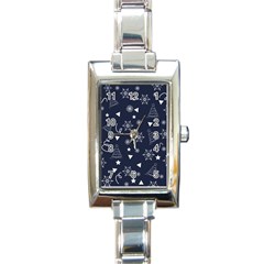 Illustration Christmas Tree Christmas Snow Rectangle Italian Charm Watch by danenraven