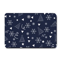 Illustration Christmas Tree Christmas Snow Small Doormat  by danenraven