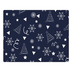 Illustration Christmas Tree Christmas Snow Double Sided Flano Blanket (large)  by danenraven