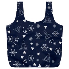 Illustration Christmas Tree Christmas Snow Full Print Recycle Bag (xxl) by danenraven