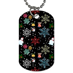 Illustration Xmas Christmas Thanks Giving Pattern Dog Tag (one Side) by danenraven