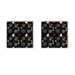 Illustration Xmas Christmas Thanks Giving Pattern Cufflinks (square) by danenraven