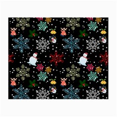 Illustration Xmas Christmas Thanks Giving Pattern Small Glasses Cloth (2 Sides) by danenraven