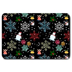 Illustration Xmas Christmas Thanks Giving Pattern Large Doormat  by danenraven