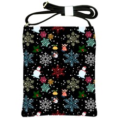 Illustration Xmas Christmas Thanks Giving Pattern Shoulder Sling Bag by danenraven