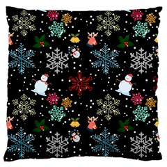 Illustration Xmas Christmas Thanks Giving Pattern Large Cushion Case (one Side) by danenraven