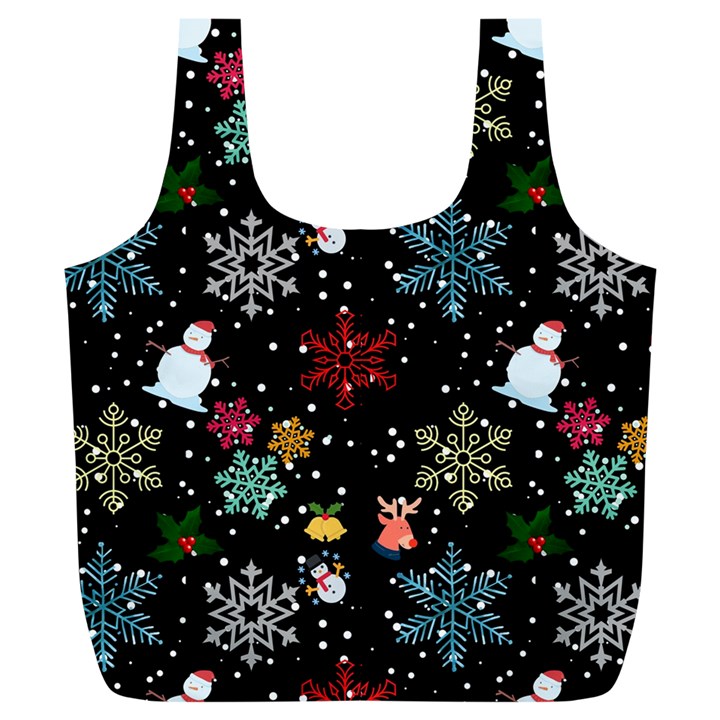 Illustration Xmas Christmas Thanks Giving Pattern Full Print Recycle Bag (XL)