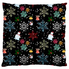 Illustration Xmas Christmas Thanks Giving Pattern Large Flano Cushion Case (one Side) by danenraven