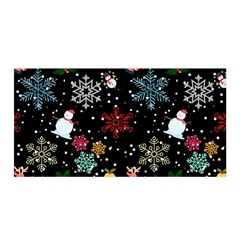 Illustration Xmas Christmas Thanks Giving Pattern Satin Wrap 35  X 70  by danenraven