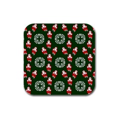 Xmas Christmas Background Rubber Square Coaster (4 Pack) by danenraven