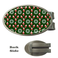 Xmas Christmas Background Money Clips (oval)  by danenraven