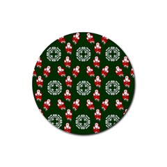 Xmas Christmas Background Rubber Coaster (round) by danenraven