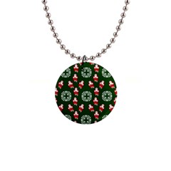 Xmas Christmas Background 1  Button Necklace by danenraven