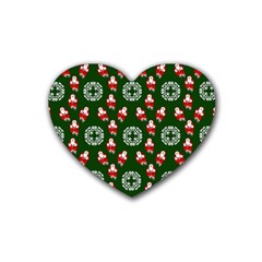 Xmas Christmas Background Rubber Coaster (heart) by danenraven