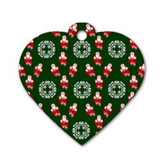 Xmas Christmas Background Dog Tag Heart (one Side) by danenraven