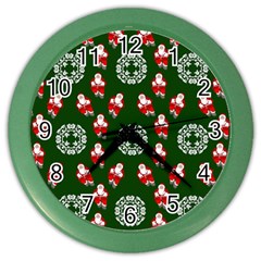 Xmas Christmas Background Color Wall Clock