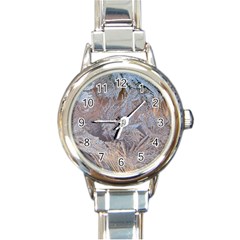 Window Pattern Winter Frost Round Italian Charm Watch by danenraven