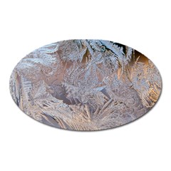 Window Pattern Winter Frost Oval Magnet