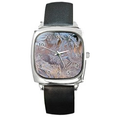 Window Pattern Winter Frost Square Metal Watch by danenraven