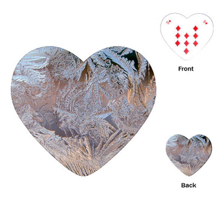 Window Pattern Winter Frost Playing Cards Single Design (Heart)