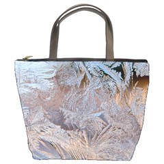 Window Pattern Winter Frost Bucket Bag by danenraven