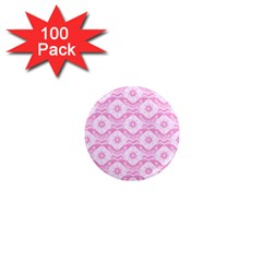 Illustration Background Pink Flower Abstract Pattern 1  Mini Magnets (100 Pack)  by danenraven